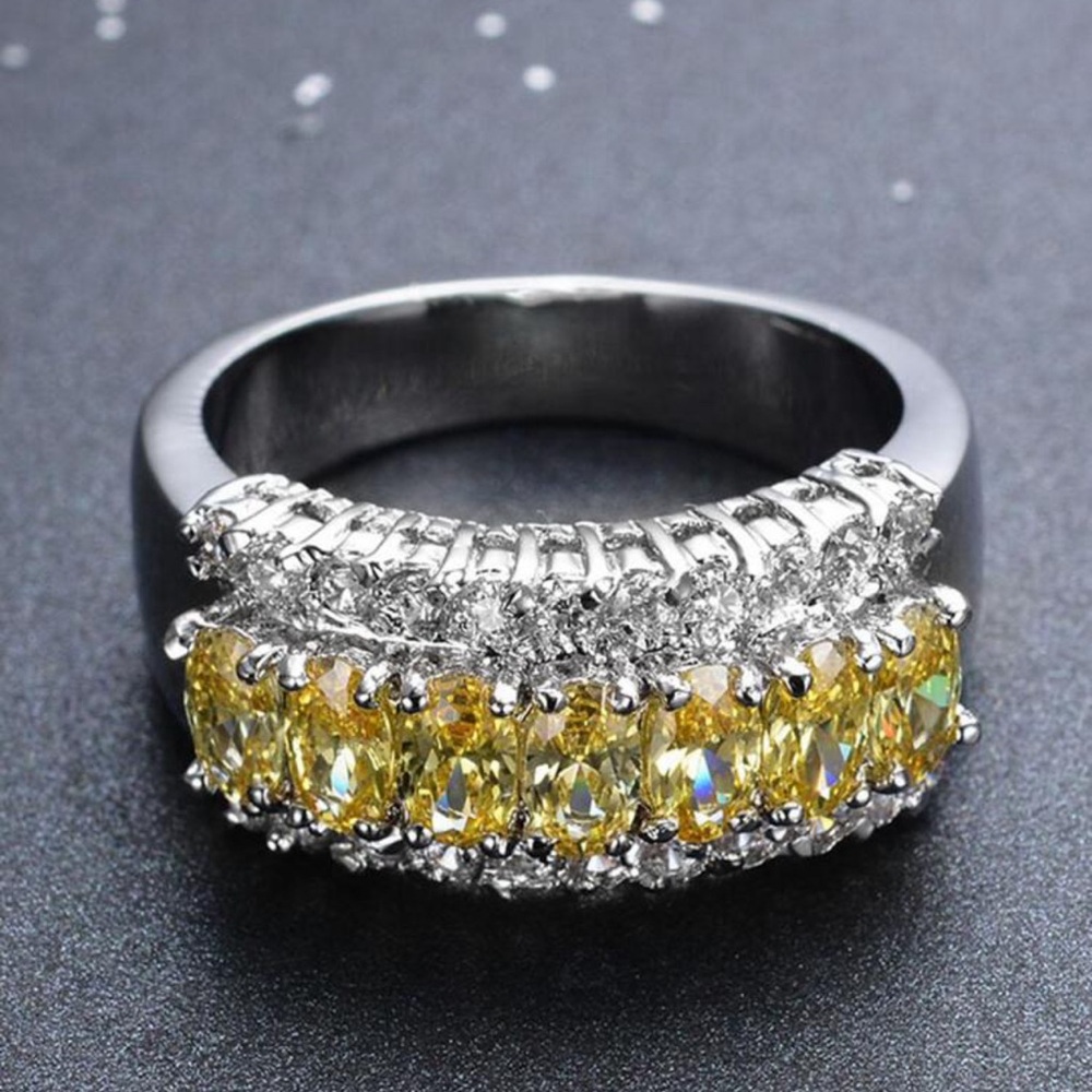 CITRINE BRIDAL WEDDING RING - Picture 3 of 6